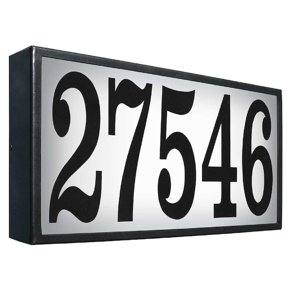 Qualarc Serrano (XTRA LARGE) Lighted Address Plaque w/LED Lights SRXL-AB13-LED-BLK - main